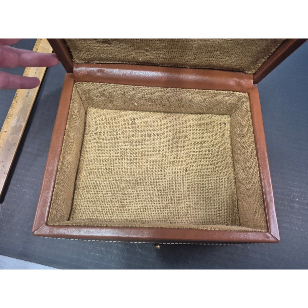 Vintage Gran Centenario Tequila Burlap Leather Presentation Box Storage Case